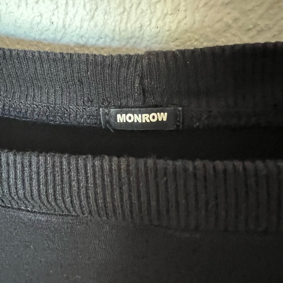 Monrow Black Camo Stripe Cotton Sweatshirt - Picture 9 of 11